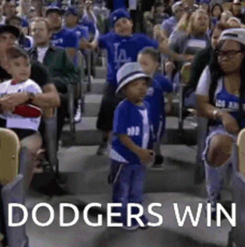 Crowd Watching Baseball Game Dodgers Win