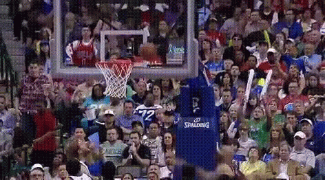 Crowd Watching Basketball Game With Spalding Logo GIF