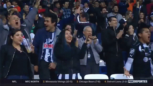Crowd Watching Bears vs Lions on Fox Deportes