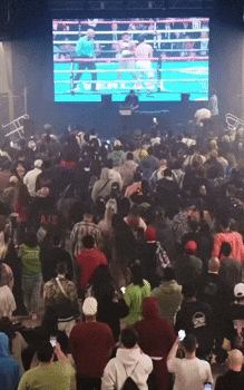Crowd Watching Boxing Match