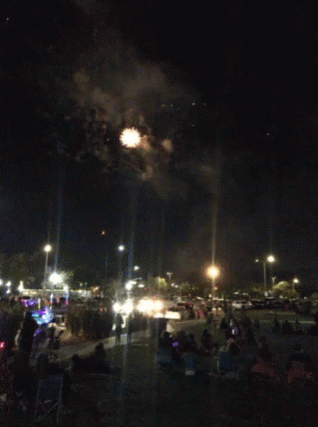 Crowd Watching Firework Display