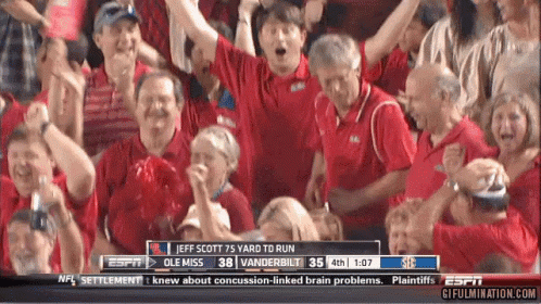 Crowd Watching Football Jeff Scott 75 Yard TD Run