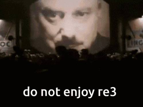 Crowd Watching Man on Screen Saying Do Not Enjoy Re3