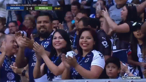 Crowd Watching Soccer Game Rayados Winning 1-0