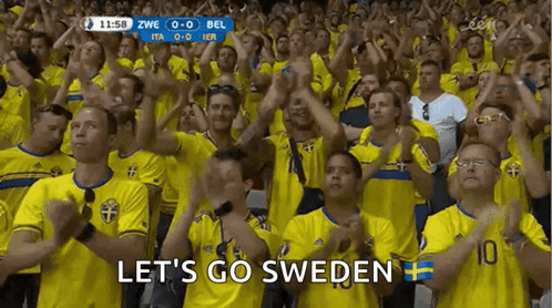 Crowd Watching Soccer Let's Go Sweden