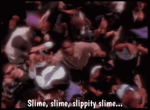 Crowd with Slime Slippity Slime Text