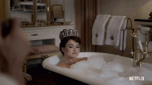 Wearing Crown In A Bathtub GIF