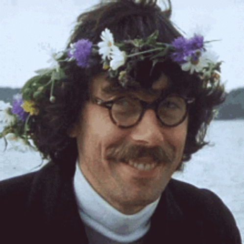 Man Wearing Flower Crown GIF