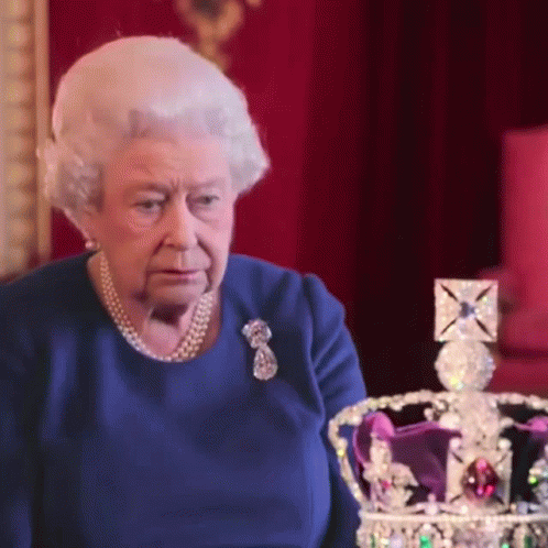Queen Elizabeth Checker Her Crown GIF