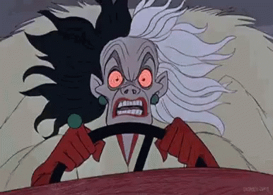 Cartoon Cruella Driving Car GIF