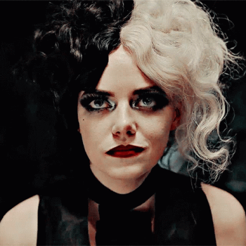 Fierce Cruella Head Tilting Stare GIF