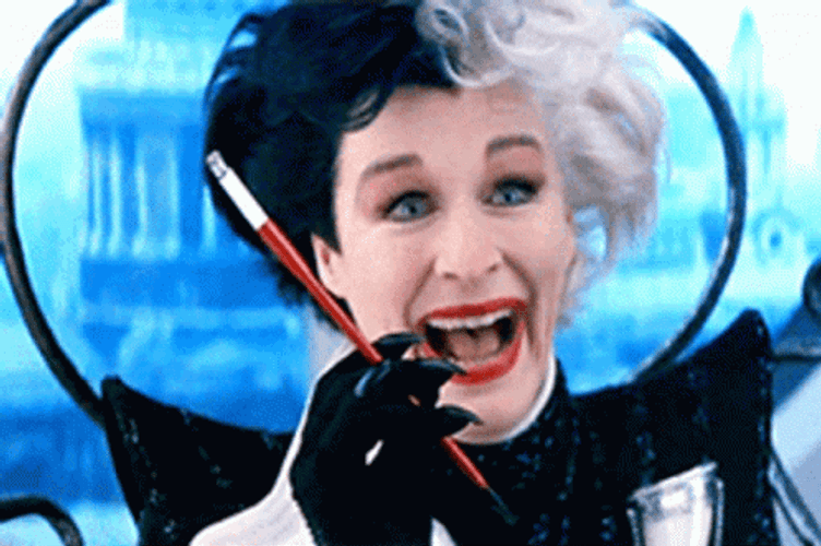 Cruella Glenn Close Laughing GIF
