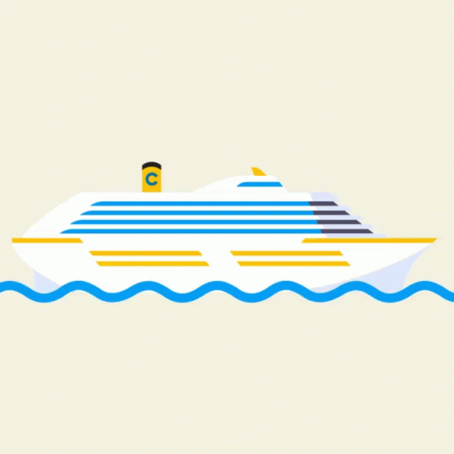 Cruise Ship Animated Ocean Waves GIF