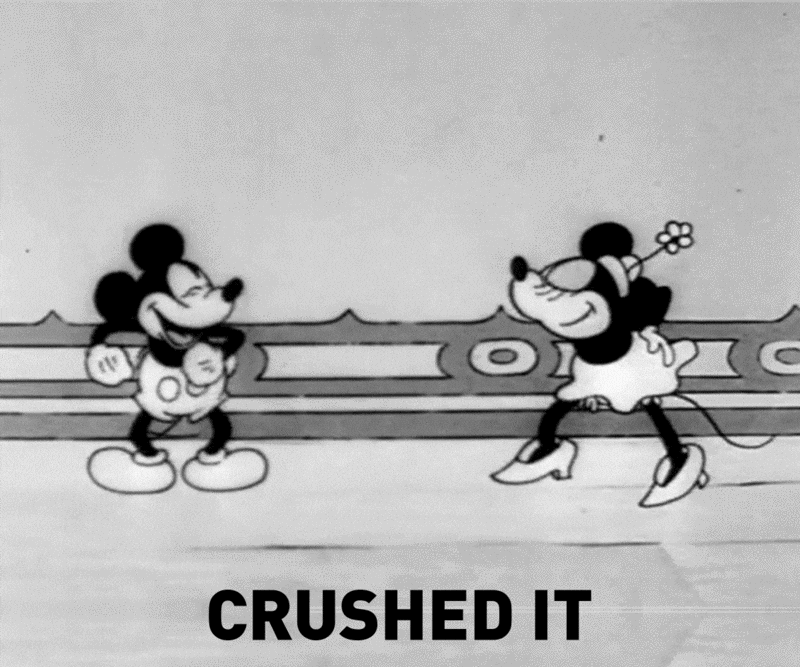 Crushed It Mickey And Minnie Mouse GIF