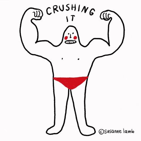 Crushing It Doodle Muscle Man GIF