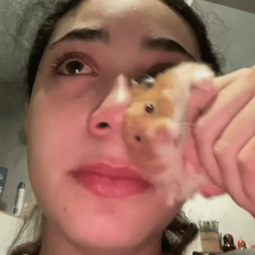 Cry Woman Holding Mouse GIF