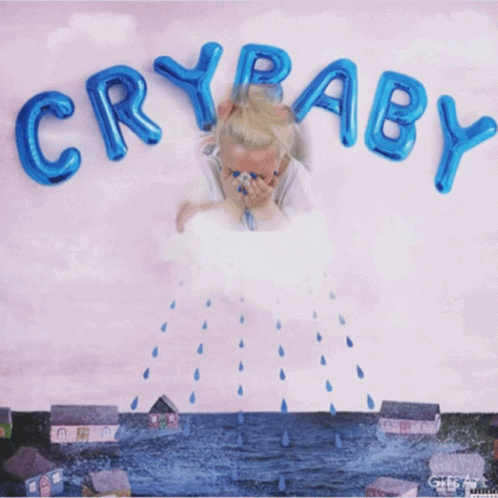 Crybaby Letter Balloon With Tears GIF