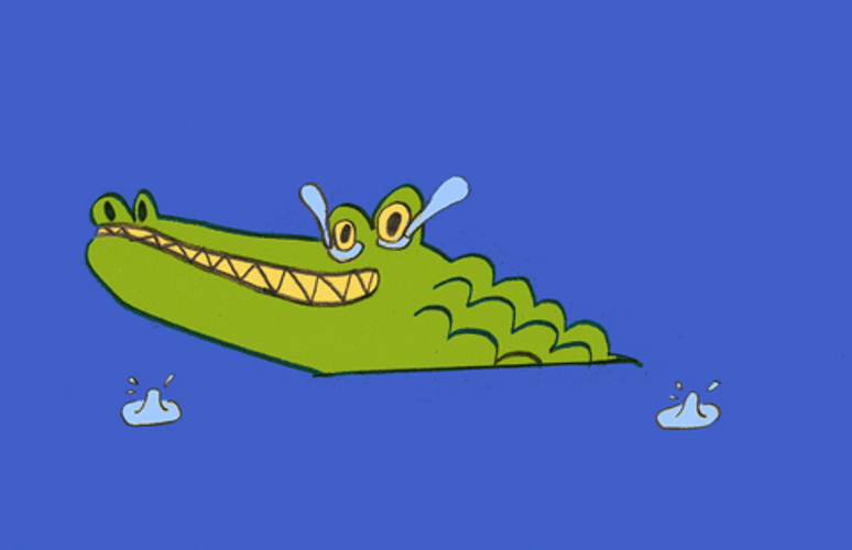 Crying Alligator On Water GIF