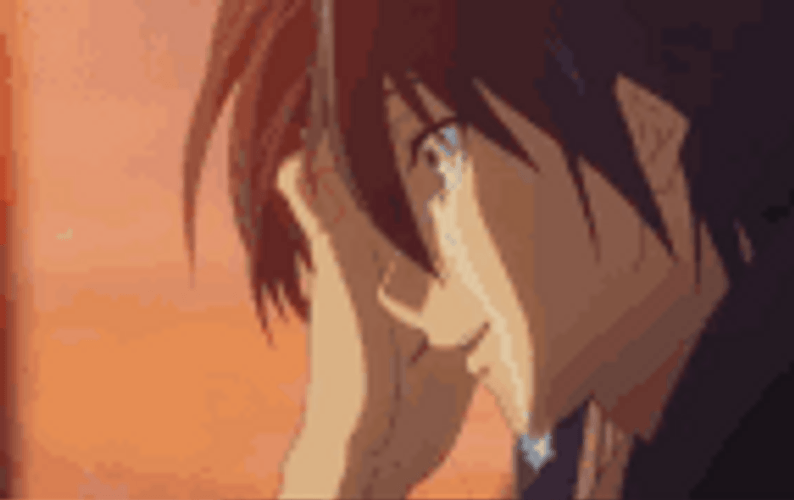 Crying Anime Man Commute GIF
