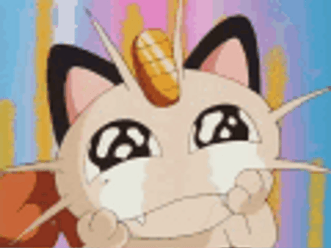 Crying Anime Pokemon Meowth GIF
