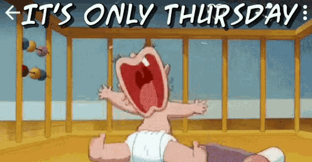 Crying Baby It's Only Thursday GIF