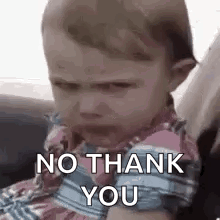 Crying Baby Saying No Thank You In Car Seat GIF