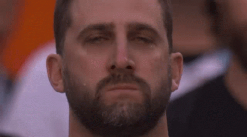 Crying Bearded Man with Tear