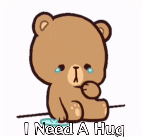 Crying Brown Teddy Bear Needs Hug