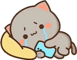 Crying Cartoon Cat On Pillow GIF