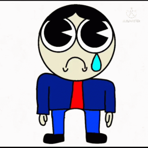Crying Cartoon Character With Big Eyes