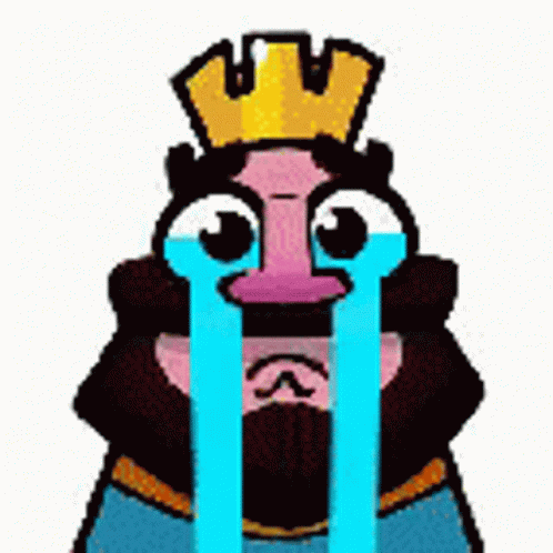 Crying Cartoon King With Crown
