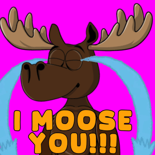 Crying Cartoon Moose I Moose You