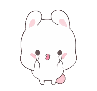 Crying Cartoon Rabbit Making Peace Sign
