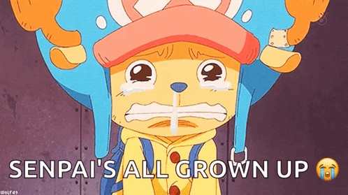 Crying Cartoon Senpai All Grown Up