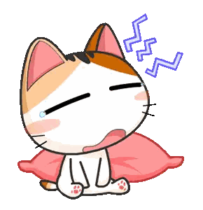 Crying Cat Sitting on Pillow