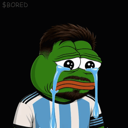 Crying Frog Saying $ Bored