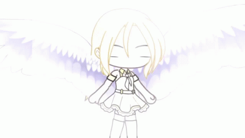 Crying Gacha Summoning White Feathers GIF
