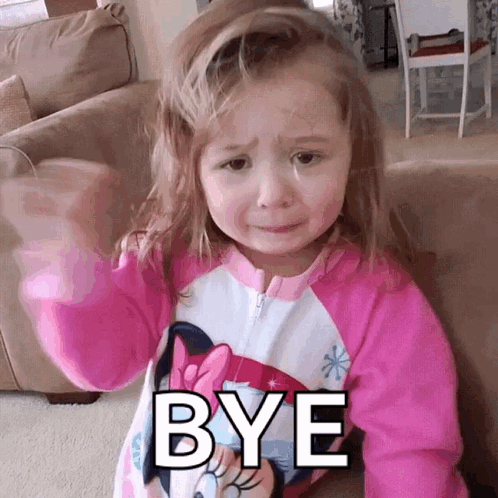 Crying Girl Toddler Byeeee GIF