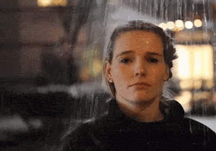 Crying Lady In Pouring Rain GIF