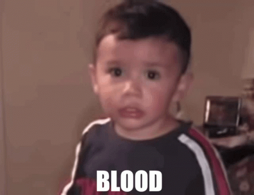 Crying Little Boy Blood Shirt GIF