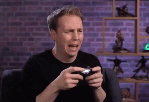 Crying Man In His Playstation GIF
