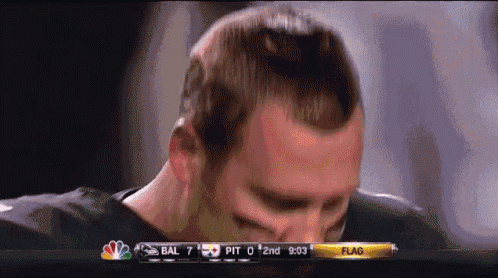Crying Man Watching BAL Vs Pittsburgh Football On NBC GIF