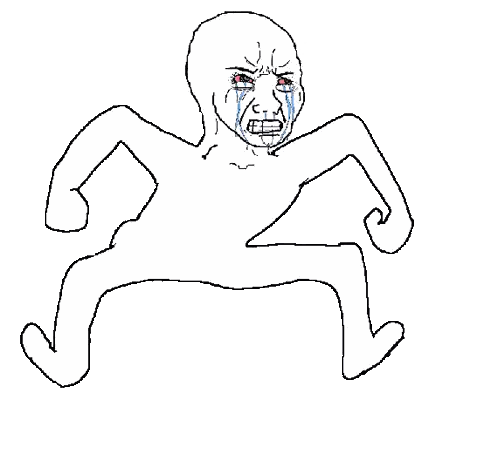 Crying Man With Fist