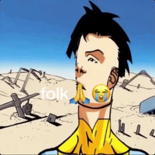 Crying Man With Folk