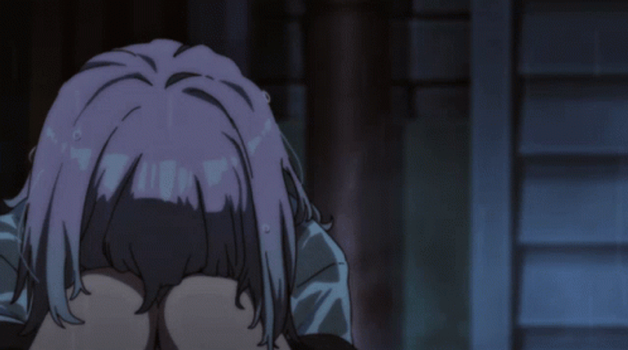 Crying On Knees Depressed Anime GIF