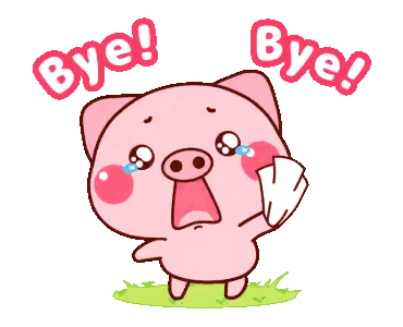 Crying Pig Holding Bye Paper