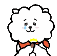 Crying Sheep with Red Scarf