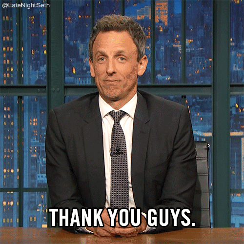Crying Thank You Guys Seth Meyers GIF