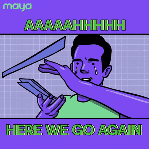 Crying While Swiping Money Animation GIF