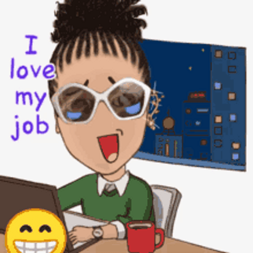 Crying Woman Animation I Love My Job GIF